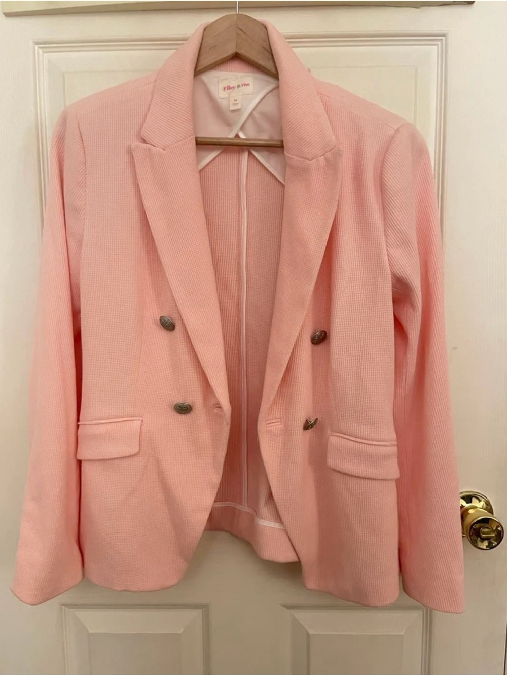 Riley & Rae double- breasted light pink blazer size: medium